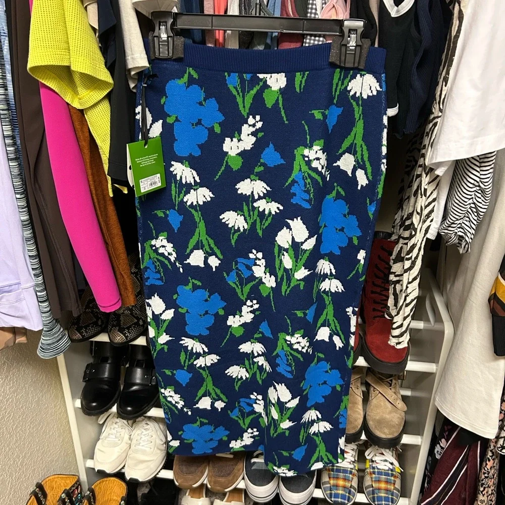 Kate spade x target floral sweater midi skirt